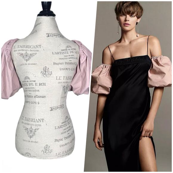 Maeve | Women | Blush Pink Puff Sleeve Shrug Bolero Top | One Size - Picture 1 of 12